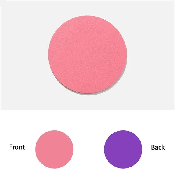 PU Leather Insulated Round Coasters Double Sided