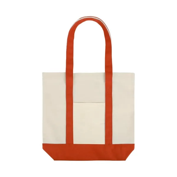 12 Oz. Cotton Canvas Tote Bag with an External Pocket