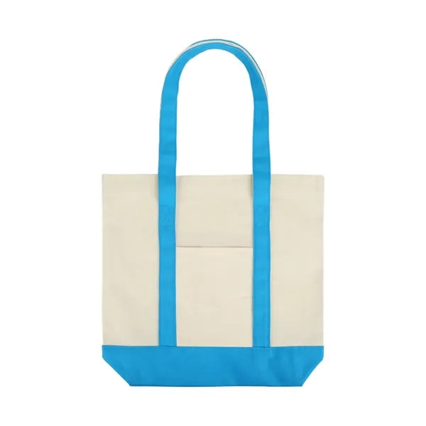 12 Oz. Cotton Canvas Tote Bag with an External Pocket