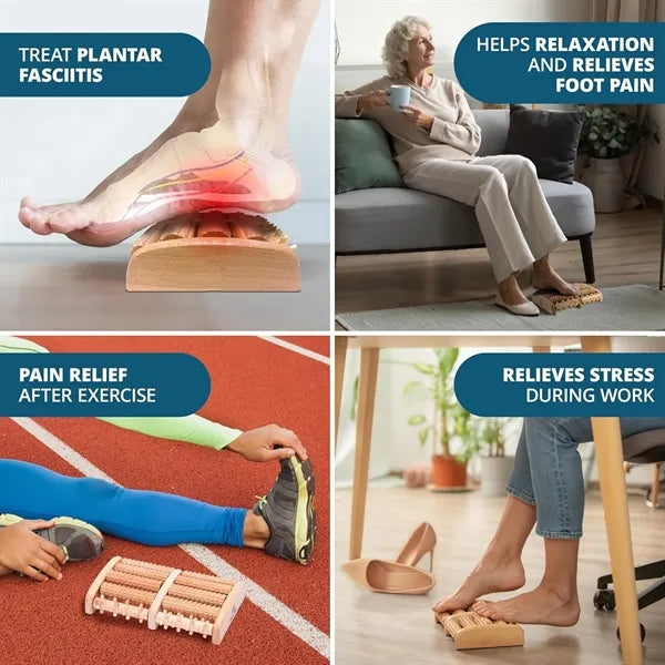 Wooden Foot Massager Roller For Plantar Fasciitis Relief