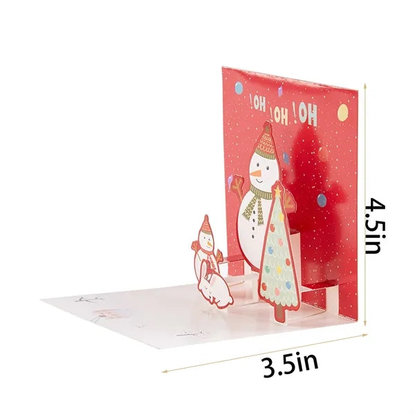 Pop-Up Christmas Greeting Cards Holidays Envelopes Set