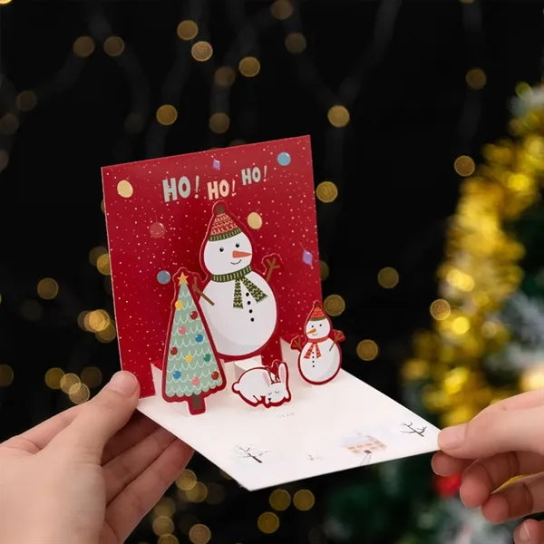 Pop-Up Christmas Greeting Cards Holidays Envelopes Set