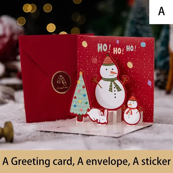 Pop-Up Christmas Greeting Cards Holidays Envelopes Set