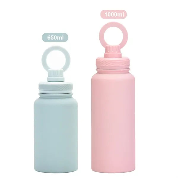 22oz Insulated Water Bottle With Magnetic Phone Holder Lid