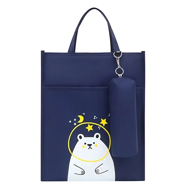 Canvas Tote Bag Zippered and Pen Pouch Set