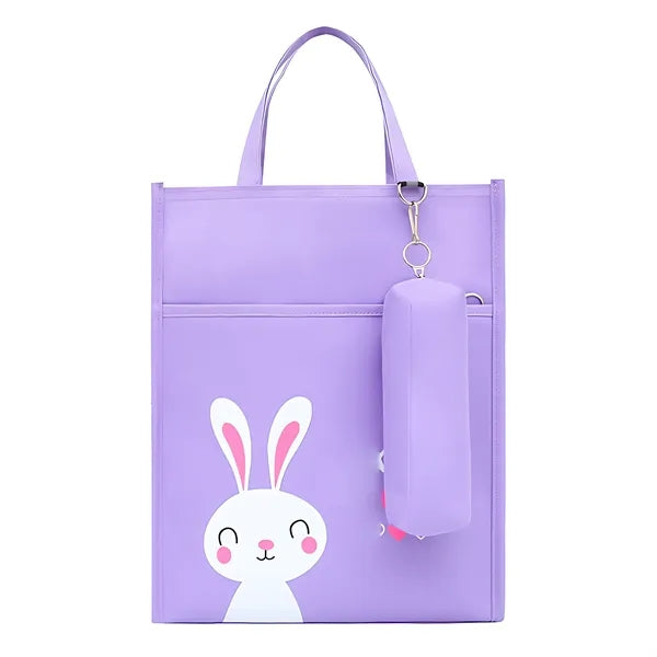 Canvas Tote Bag Zippered and Pen Pouch Set