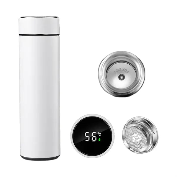 16oz 304 Insulated Water Bottle With Temperature Display