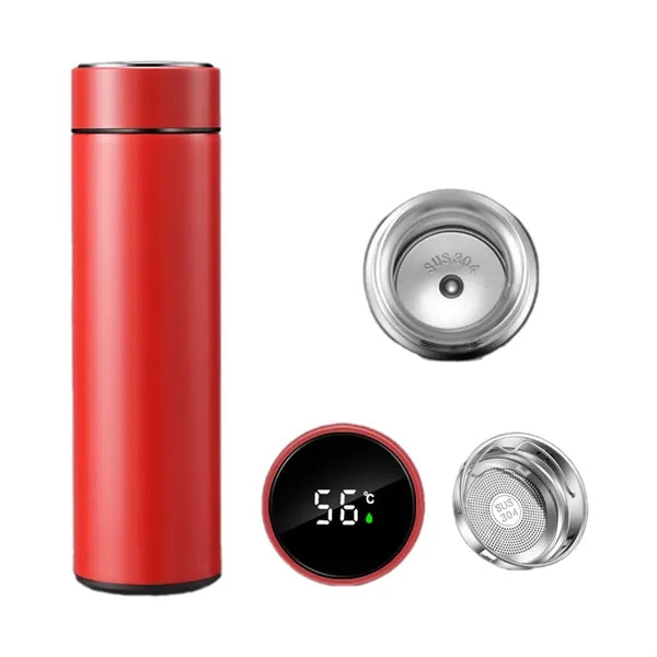16oz 304 Insulated Water Bottle With Temperature Display