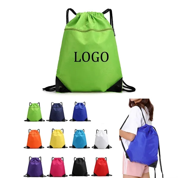 Zipper Drawstring Bag Sports Backpack
