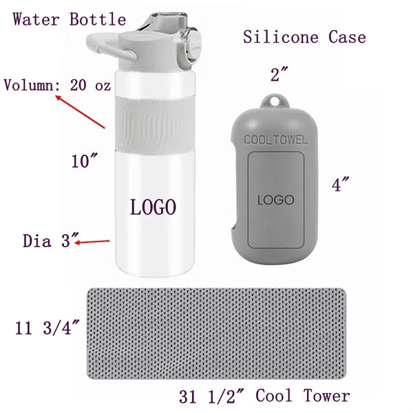 Sport Water Bottle & Cooling Towel Set