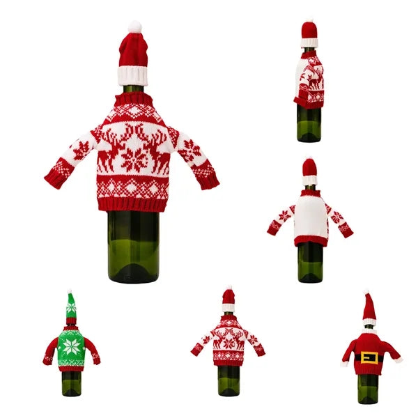 Knitted Sweater Christmas Wine Bottle Cover