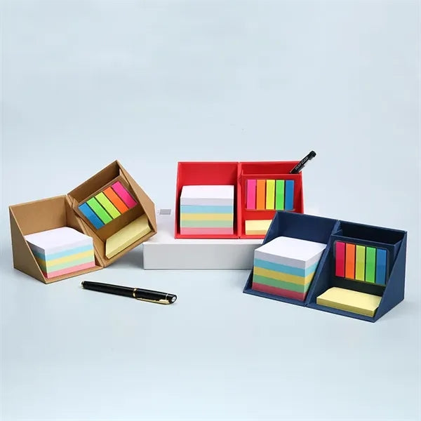 Foldable Sticky Note Index Tabs Cube, Pen holder