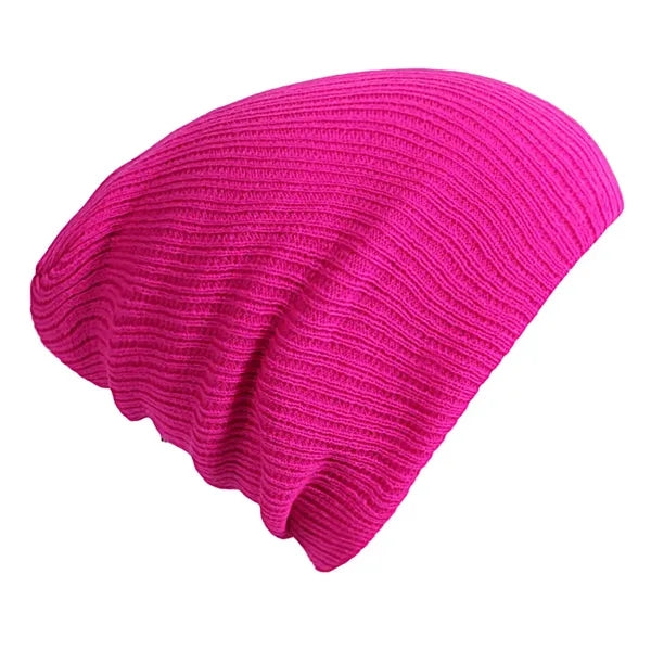 Solid Color Warm Knit Hat Custom Logo