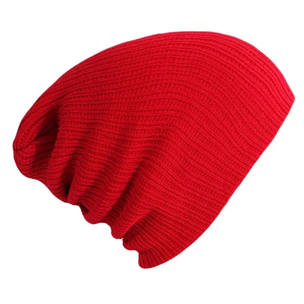 Solid Color Warm Knit Hat Custom Logo