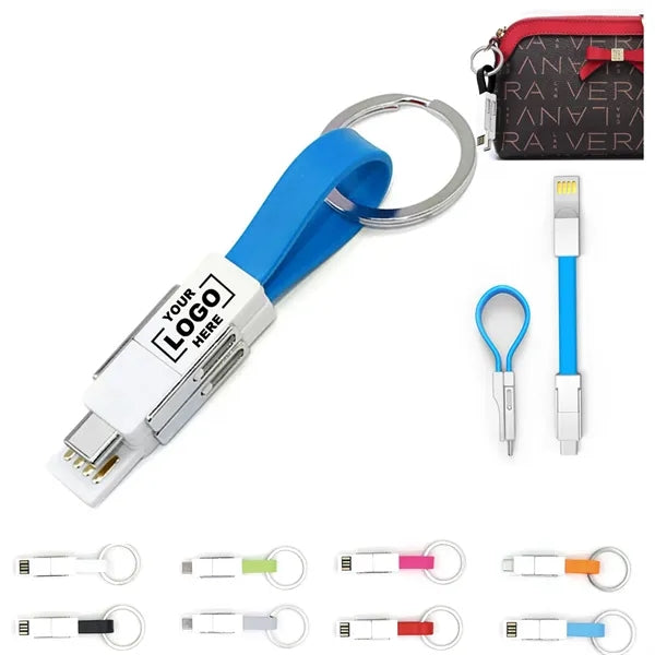 3 In 1 Magnetic Keychain USB Charging And Data Cable For IPh