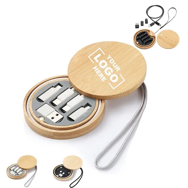 Bamboo Charging Cable and Accessories Eco Set
