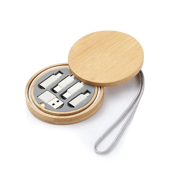 Bamboo Charging Cable and Accessories Eco Set