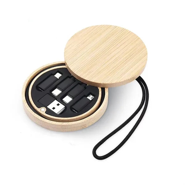 Bamboo Charging Cable and Accessories Eco Set