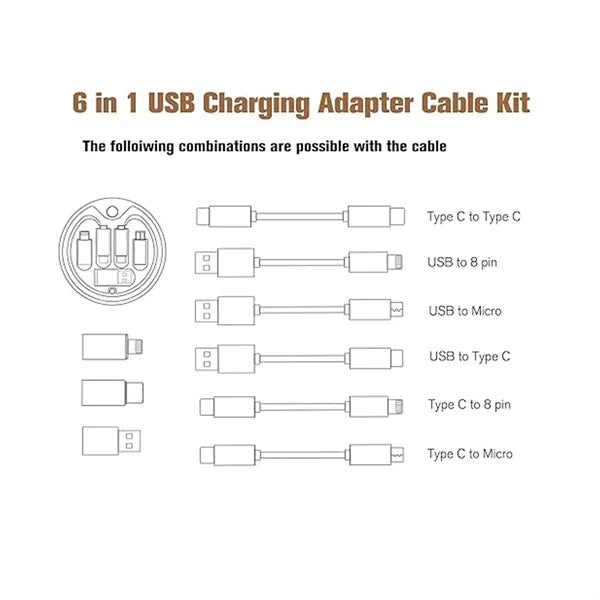 Bamboo Charging Cable and Accessories Eco Set