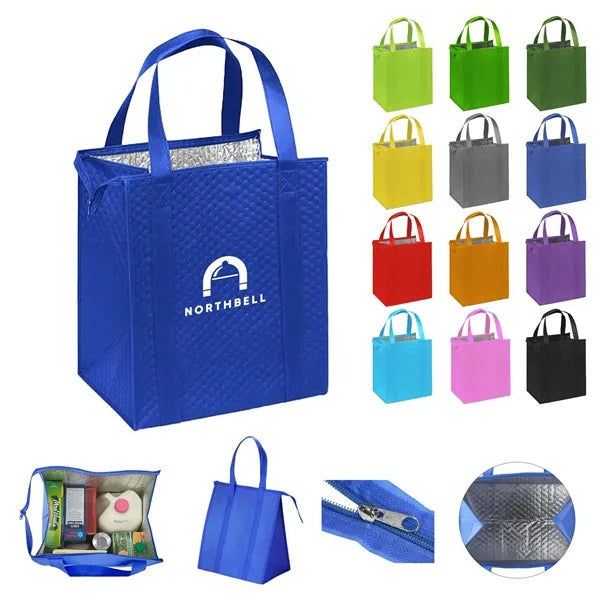 Insulated Non-Woven Thermal Tote Bag with Zipper