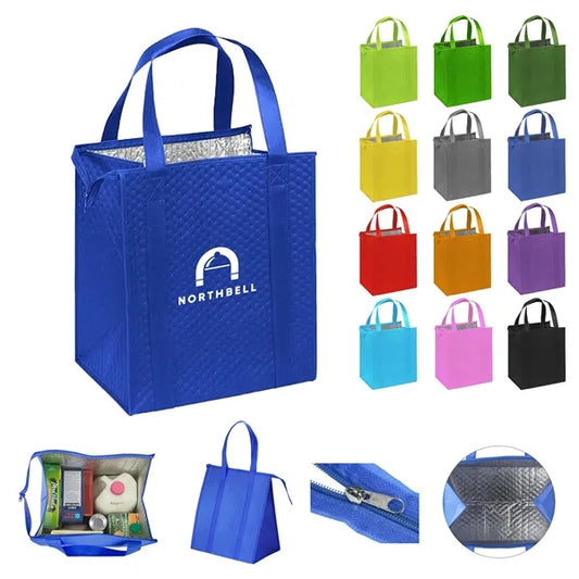 Insulated Non-Woven Thermal Tote Bag with Zipper