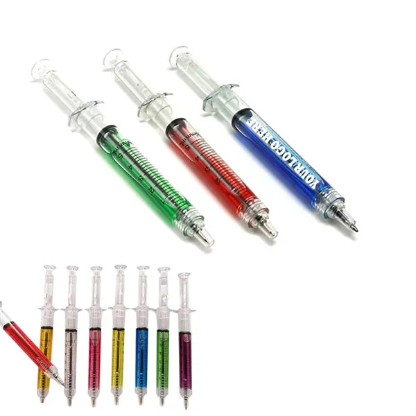 Syringe Shaped Ballpoint Pen with Scale