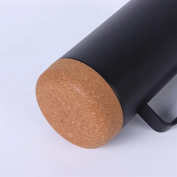 16oz Stainless Steel Mug with Cork Base and Handle