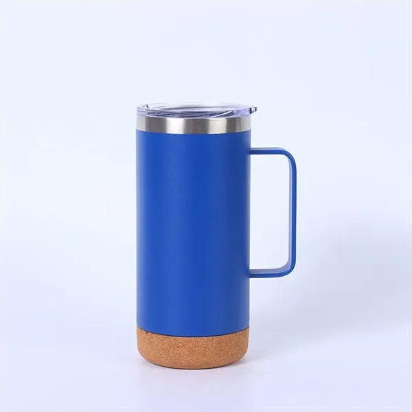 16oz Stainless Steel Mug with Cork Base and Handle