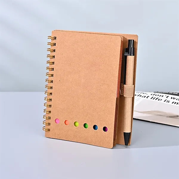 Spiral Notebook With Sticky Notes