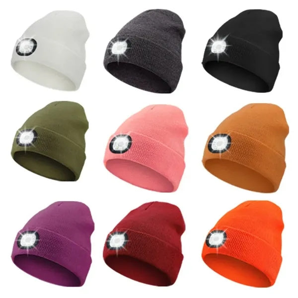 Unisex LED Beanie USB Rechargeable Headlamp Cap