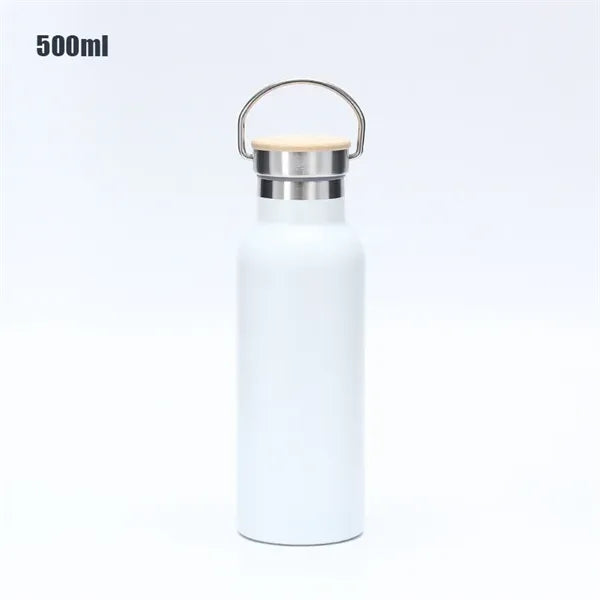 500ml Stainless Steel Vacuum Flask with Bamboo Lid