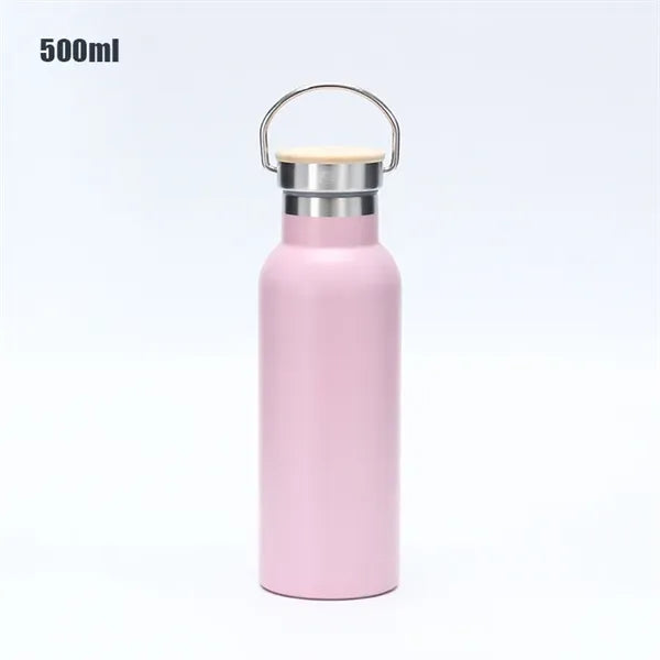 500ml Stainless Steel Vacuum Flask with Bamboo Lid