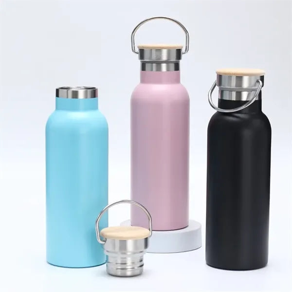500ml Stainless Steel Water Bottle with Bomboo Lid