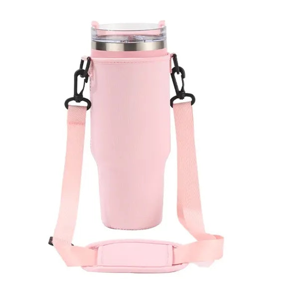 Adjustable Strap 40 oz Water Bottle Carrier Sleeve