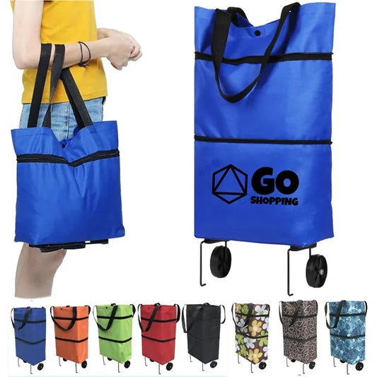 Foldable Shopping Bag Cart Trolley with Wheels