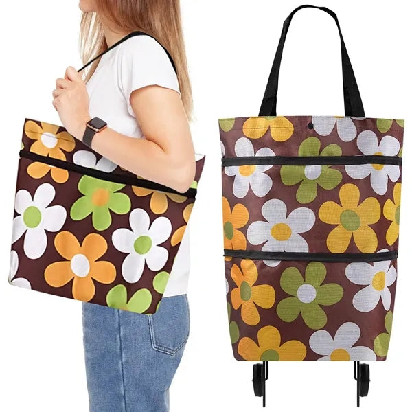Foldable Shopping Bag Cart Trolley with Wheels