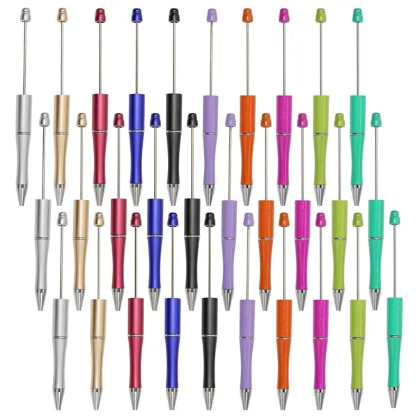 Beadable Pen Plastic Bead Black Ink Ballpoint for Teacher