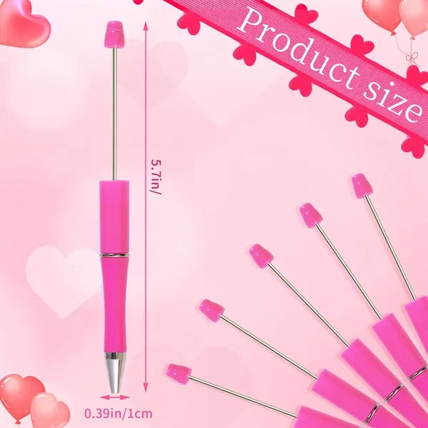 Beadable Pen Plastic Bead Black Ink Ballpoint for Teacher