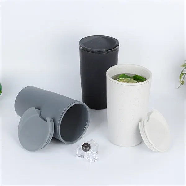 Eco Wheat Straw Coffee Mug Cup w/ Lid