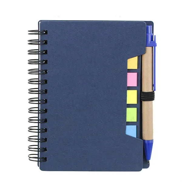 Brown Paper Notebook With Pen And Post-It Notes