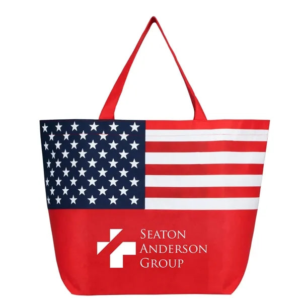 Non-Woven American Flag Tote Bag
