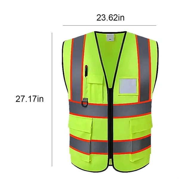 High Visibility Safety Vest with Reflective Strips
