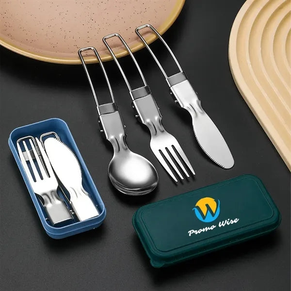 Stainless Steel Folding Portable Camping Cutlery