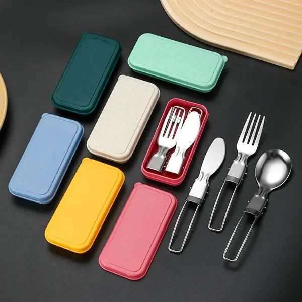 Stainless Steel Folding Portable Camping Cutlery