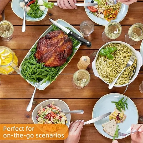Portable Outdoor 9 pcs Stainless Cutlery Set with Pouch