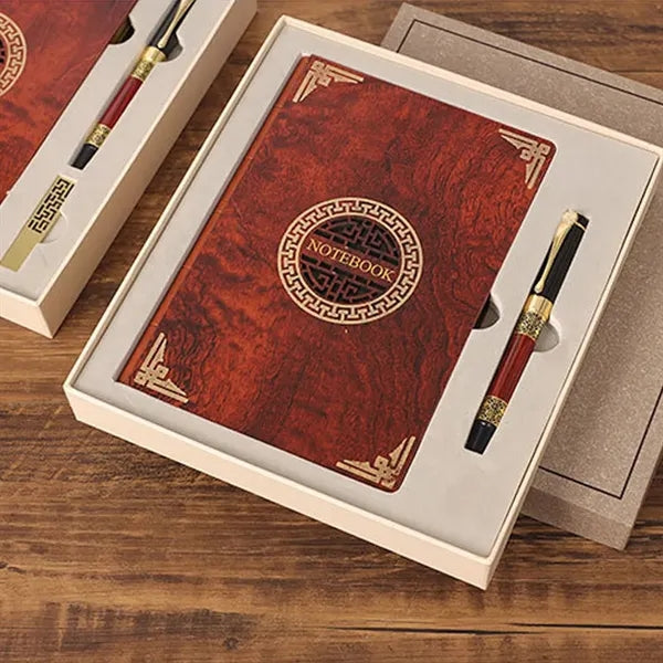 A5 Wooden Journal Notebook Pen Gift Box