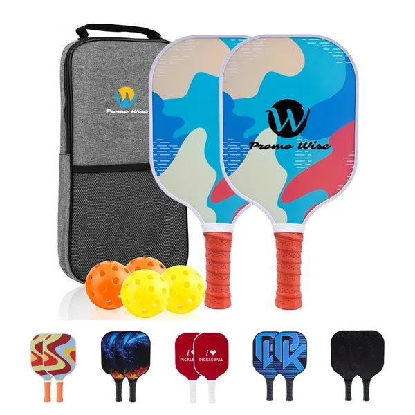 Fiberglass Pickleball Paddles Set Bag with 4 Balls