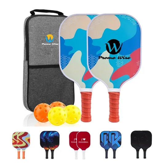 Fiberglass Pickleball Paddles Set Bag with 4 Balls