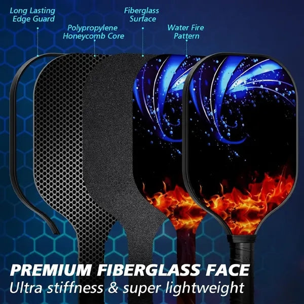Fiberglass Pickleball Paddles Set Bag with 4 Balls