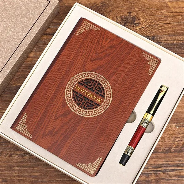 A5 Wooden Journal Notebook Pen Gift Box